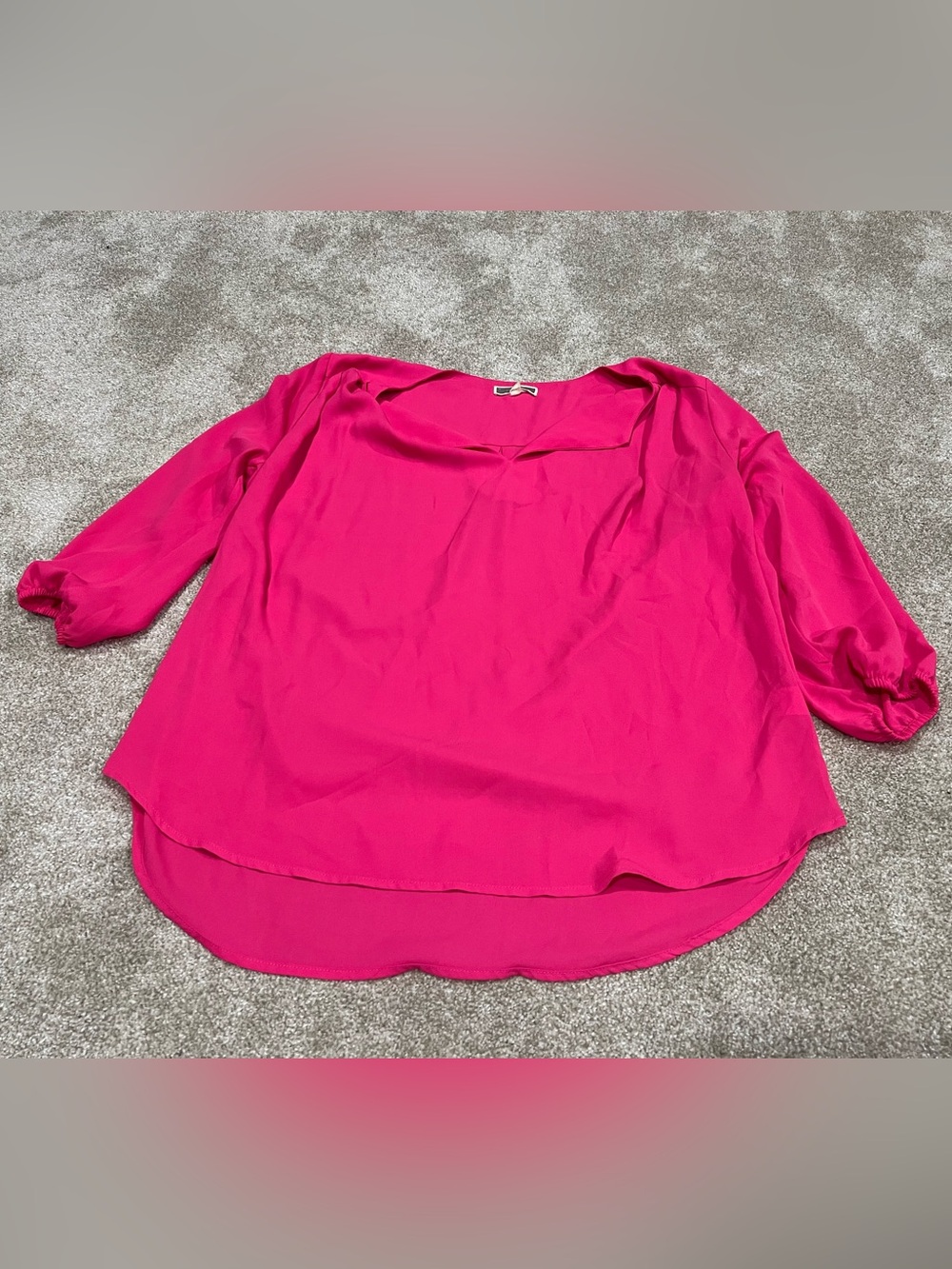 Pleione Hot Pink Scoop-Neck Blouse